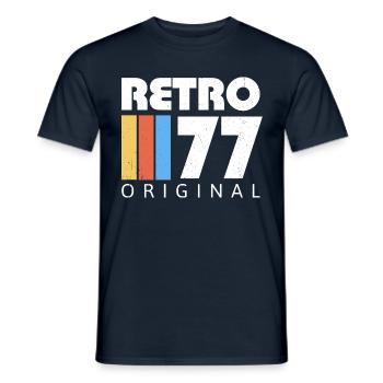 1977 Anniversaire Né En 1977 Rétro Vintage - T-shirt homme - marine - Devant - AI Model Male 178 light (178cm)