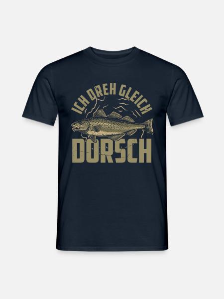 Ich Dreh Dorsch Angler Fischer Hobby Angeln - Männer T-Shirt - Navy