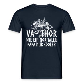 Fathor Vathor Vater Thor Hammer Vatertag Geschenk - Männer T-Shirt - Navy - Vorne - AI Model Male 178 light (178cm)