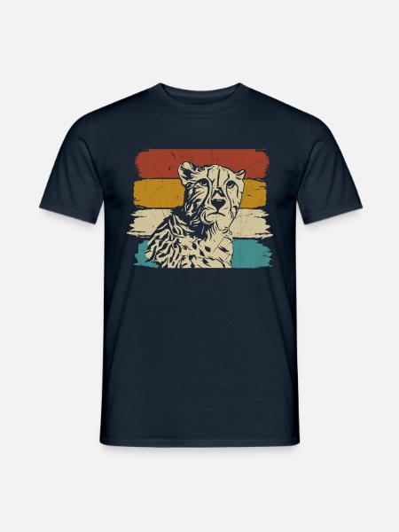 Guépard faune rétro - T-shirt homme - marine