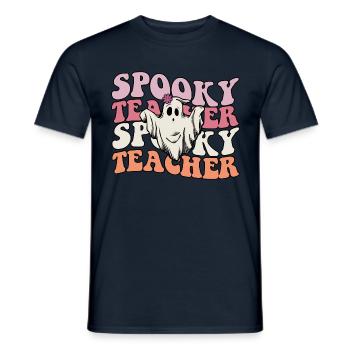 Teacher Halloween Ghost Spooky Teacher - T-shirt uomo - navy - Fronte - AI Model Male 178 light (178cm)