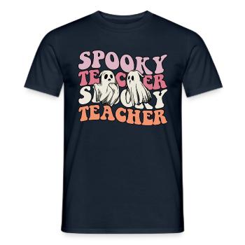Teacher Halloween Ghost Spooky Teacher - T-shirt uomo - navy - Fronte - AI Model Male 178 light (178cm)