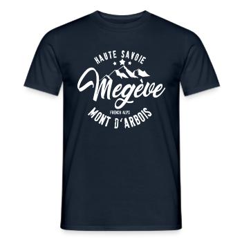 Megève Mont D arbois - Men's T-Shirt - navy - Front - AI Model Male 178 light (178cm)