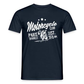 Motorcycle club Paris Trouville - Men's T-Shirt - navy - Front - AI Model Male 178 light (178cm)