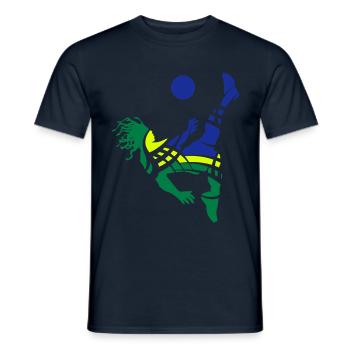 Soccer_blue_yellow_green - T-shirt homme - marine - Devant - AI Model Male 178 light (178cm)