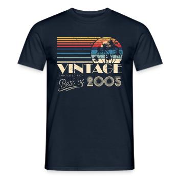 2005 Anniversaire Né En 2005 Rétro Millésime - T-shirt homme - marine - Devant - AI Model Male 178 light (178cm)