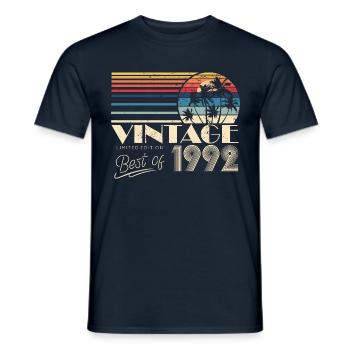 1992 Vintage anniversaire rétro Vintage cadeau - T-shirt homme - marine - Devant - AI Model Male 178 light (178cm)