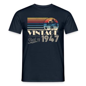 1947 Vintage Birthday Retro Vintage Gift - Men's T-Shirt - navy - Front - AI Model Male 178 light (178cm)