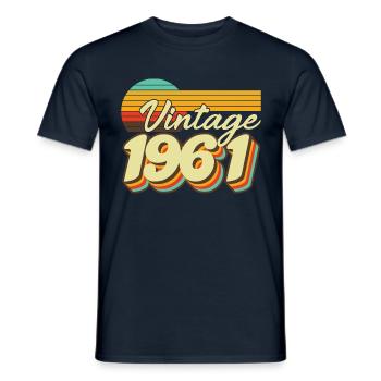 1961 Vintage Anniversaire Rétro Vintage Cadeau - T-shirt homme - marine - Devant - AI Model Male 178 light (178cm)