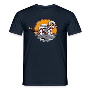 Katze Kater Meow Kitty Astronaut, Katzenliebhaber - Männer T-Shirt - Navy - Vorne - AI Model Male 178 light (178cm)