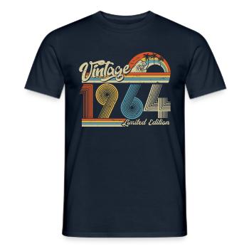 1964 Birthday Born in 1964 Retro Vintage - Men's T-Shirt - navy - Front - AI Model Male 178 light (178cm)