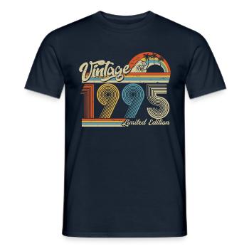 1995 Anniversaire né en 1995 Retro Vintage - T-shirt homme - marine - Devant - AI Model Male 178 light (178cm)
