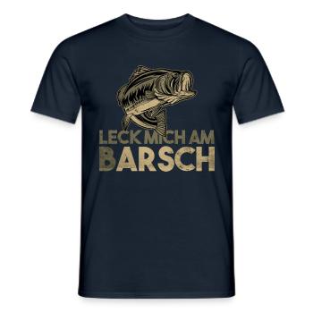 Leck mich am Barsch Angler - Männer T-Shirt - Navy - Vorne - AI Model Male 178 light (178cm)