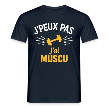 J’peux pas, j’ai muscu Sport Musculation - T-shirt homme - marine - Devant - AI Model Male 178 light (178cm)
