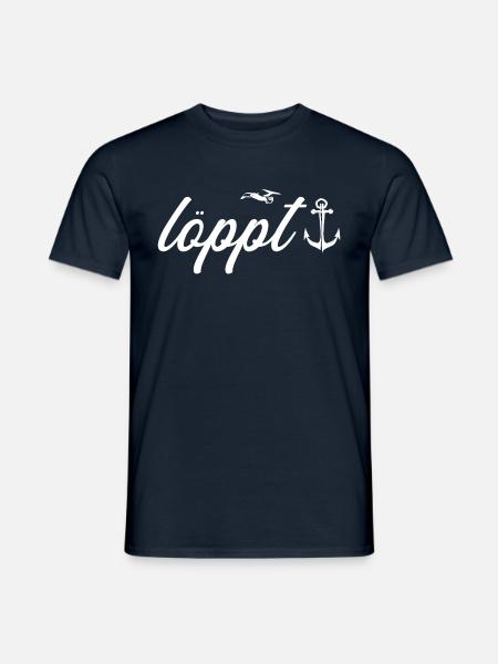 löppt plattdeutsch Anker Möve - Männer T-Shirt - Navy