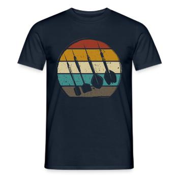 Retro Dartpfeile Vintage Dart Flights Darts - Men's T-Shirt - navy - Front - AI Model Male 178 light (178cm)