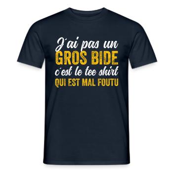 J'ai Pas Un Gros Bide Humour Sarcasme - T-shirt homme - marine - Devant - AI Model Male 178 light (178cm)
