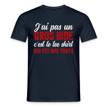 J'ai Pas Un Gros Bide Humour Sarcasme - T-shirt homme - marine - Devant - AI Model Male 178 light (178cm)