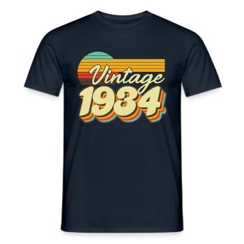 1934 Vintage Born Birthday Man Wife retro - Men's T-Shirt - navy - Front - AI Model Male 178 light (178cm)