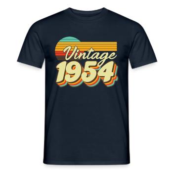 1954 Anniversaire Né En 1954 Rétro Vintage - T-shirt homme - marine - Devant - AI Model Male 178 light (178cm)