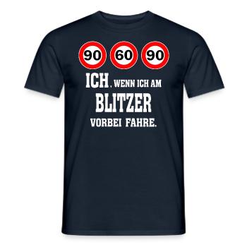90-60-90 Si je passe devant le flash 2- voiture - T-shirt homme - marine - Devant - AI Model Male 178 light (178cm)