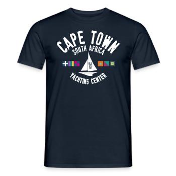 Cape Town yachting center - T-shirt homme - marine - Devant - AI Model Male 178 light (178cm)