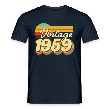 1959 Vintage Anniversaire Rétro Vintage Cadeau - T-shirt homme - marine - Devant - AI Model Male 178 light (178cm)