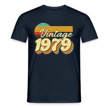 1979 Geburtstag geboren im Jahr 1979 Retro Vintage - Männer T-Shirt - Navy - Vorne - AI Model Male 178 light (178cm)
