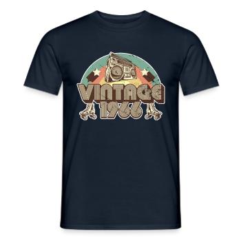 Vintage 1966, Geboren 1966 Geburtstag - Männer T-Shirt - Navy - Vorne - AI Model Male 178 light (178cm)