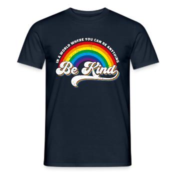 Be Kind LGBT Rainbow - Men's T-Shirt - navy - Front - AI Model Male 178 light (178cm)