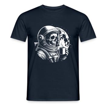 Skull mit Kaffeebecher Kaffee - Männer T-Shirt - Navy - Vorne - AI Model Male 178 light (178cm)