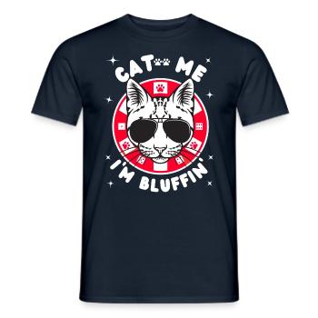Funny Poker cat player- poker player life rocks - Men's T-Shirt - navy - Front - AI Model Male 178 light (178cm)