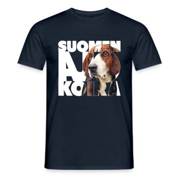 Finnish Hunting Dog I - Men's T-Shirt - navy - Front - AI Model Male 178 light (178cm)