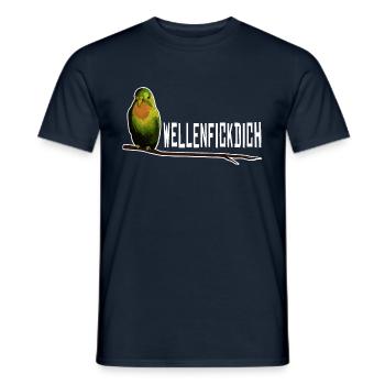 Wellensittich Wellenfickdich - Männer T-Shirt - Navy - Vorne - AI Model Male 178 light (178cm)