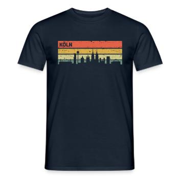 Köln Kölner Dom Skyline Stadt Dom Kölsch Kölle - Männer T-Shirt - Navy - Vorne - AI Model Male 178 light (178cm)