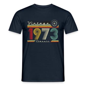 1973 Birthday Born In 1973 Retro Vintage - Men's T-Shirt - navy - Front - AI Model Male 178 light (178cm)