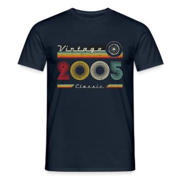 2005 Anniversaire Né En 2005 Rétro Millésime - T-shirt homme - marine - Devant - AI Model Male 178 light (178cm)