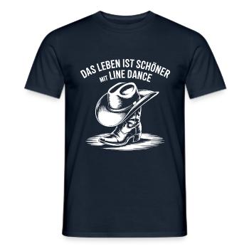 Das Leben ist schöner mit Line Dance - Männer T-Shirt - Navy - Vorne - AI Model Male 178 light (178cm)