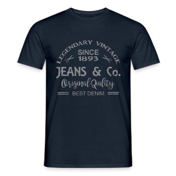 Jeans and Co Vintage Imprint GRUNGE - Men's T-Shirt - navy - Front - AI Model Male 178 light (178cm)