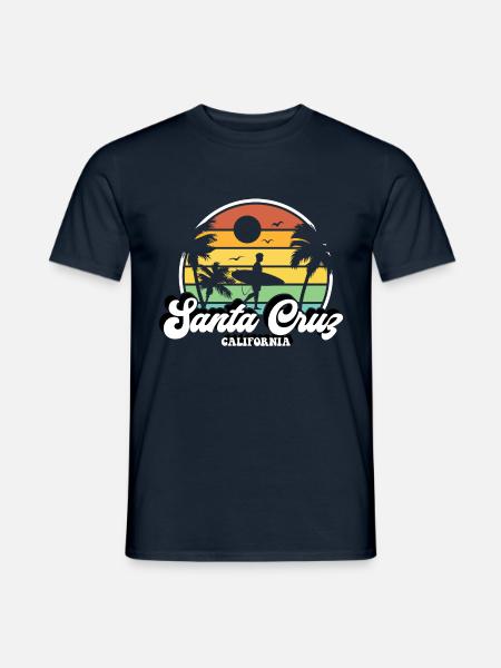 Santa Cruz California retro vintage 70er Stil - Männer T-Shirt - Navy