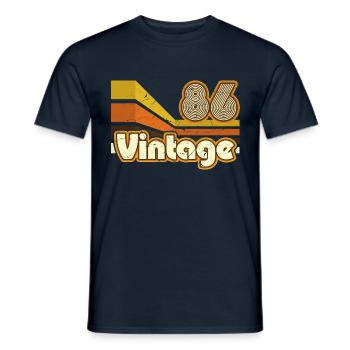 1986 Birthday born in 1986 Retro Vintage - Men's T-Shirt - navy - Front - AI Model Male 178 light (178cm)