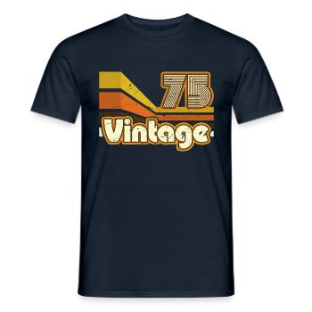 1975 Birthday born in 1975 Retro Vintage - Men's T-Shirt - navy - Front - AI Model Male 178 light (178cm)