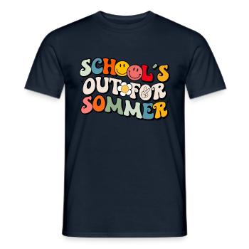 Retro Last Day of School's Out For Summer Teacher - Men's T-Shirt - navy - Front - AI Model Male 178 light (178cm)