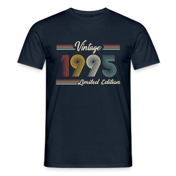 1995 Birthday Born In 1995 Retro Vintage - Men's T-Shirt - navy - Front - AI Model Male 178 light (178cm)