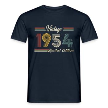 1954 Anniversaire Né En 1954 Rétro Vintage - T-shirt homme - marine - Devant - AI Model Male 178 light (178cm)
