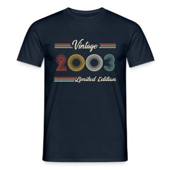2003 Anniversaire Né En 2003 Rétro Millésime - T-shirt homme - marine - Devant - AI Model Male 178 light (178cm)