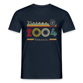 2004 Anniversaire Né En 2004 Rétro Millésime - T-shirt homme - marine - Devant - AI Model Male 178 light (178cm)