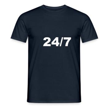 24/7 – Always on the job - Men's T-Shirt - navy - Front - AI Model Male 178 light (178cm)