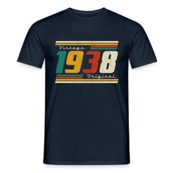 1938 Vintage Birthday Retro Vintage Gift - Men's T-Shirt - navy - Front - AI Model Male 178 light (178cm)