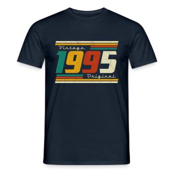 1995 Birthday Born In 1995 Retro Vintage - Men's T-Shirt - navy - Front - AI Model Male 178 light (178cm)